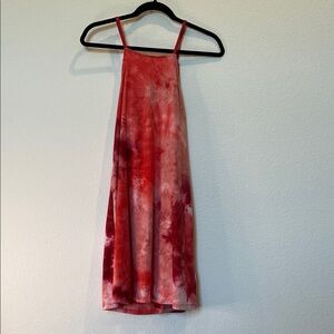 Wallflower Red Tie-Dye Midi Dress Hand Dyed